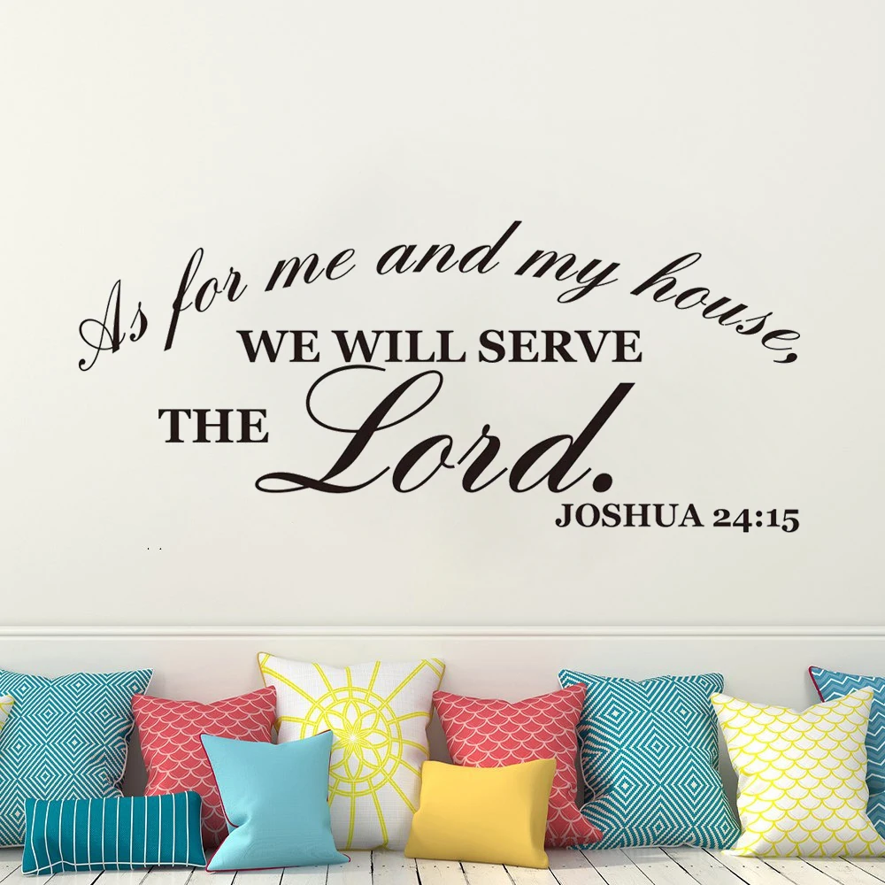 

As For Me And My House We Will Serve The Lord Quotes Wall Stickers Vinyl Bible Verse Decals For Bedroom Decor Murals DW14330