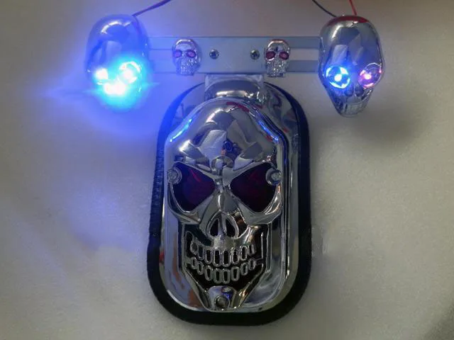 cruisers or classic bikes Skull Integrated Rear Tail Light Side Mount Plate w/ Turn Signal For Harley
cruisers or classic bikes Skull Integrated Rear Tail Light Side Mount Plate w/ Turn Signal For Harley