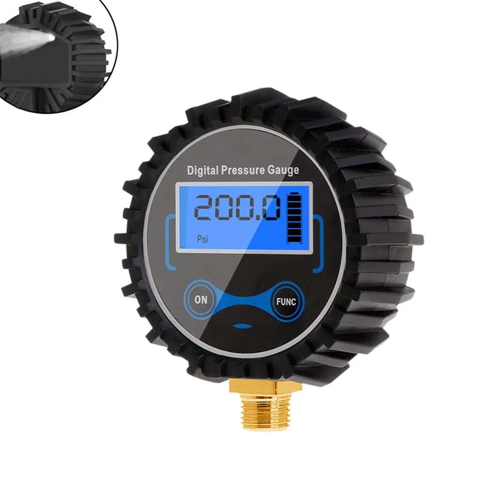 Tester Tire Pressure Gauge Cycling LED Light Tire Pressure -10 To 50°C 1/4 200PSI Black Digital High Precision
Tester Tire Pressure Gauge Cycling LED Light Tire Pressure -10 To 50°C 1/4 200PSI Black Digital High Precision