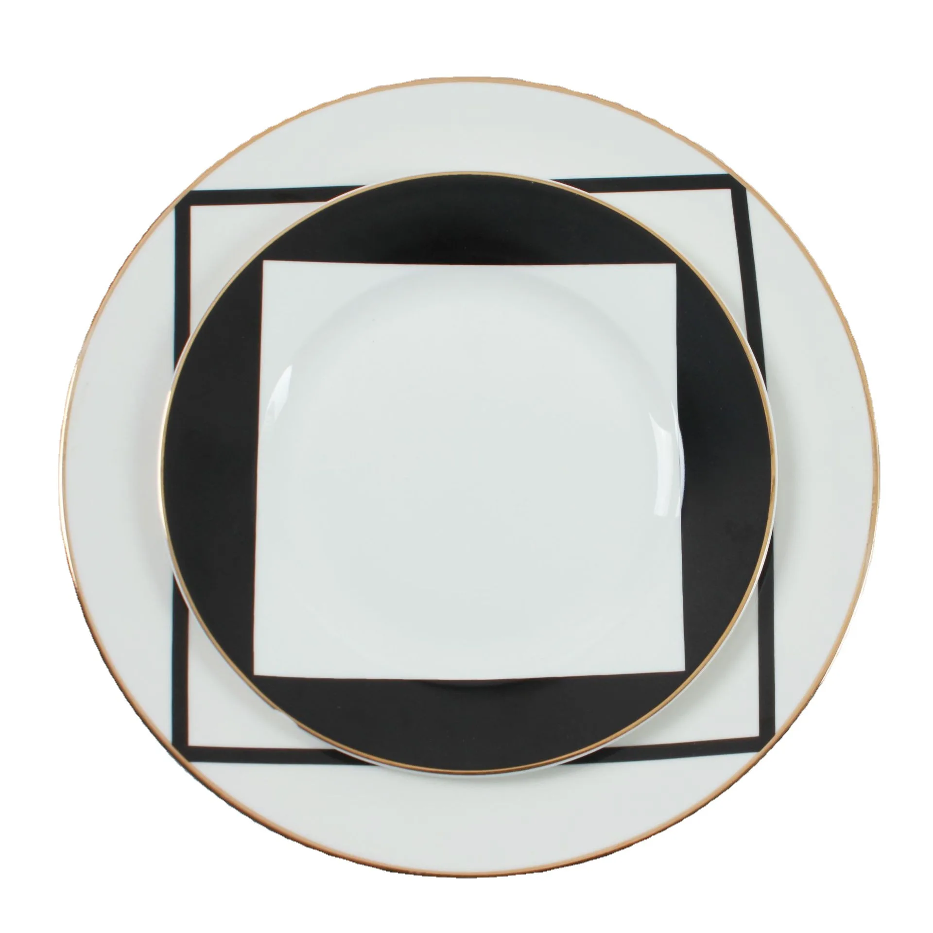 

Керамическая тарелка в скандинавском стиле, большая тарелка из костяного фарфора, посуда для салата, стейка, плоская тарелка, кухонные прин...