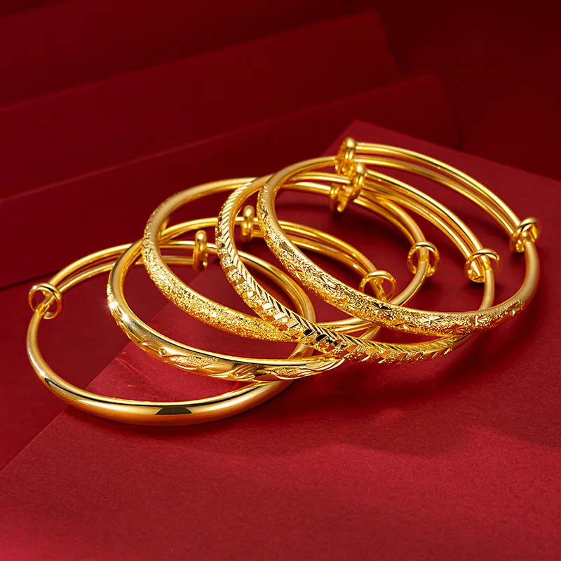 Gold-plated Women's Gypsophila Push-pull Sand Gold Bracelet Women's Boutique Meteor Shower Thickened Gold Brass pulsera de mujer
Gold-plated Women's Gypsophila Push-pull Sand Gold Bracelet Women's Boutique Meteor Shower Thickened Gold Brass pulsera de mujer