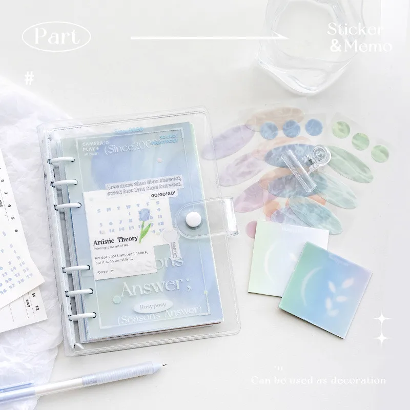 92 Sheets Transparent Cover Loose Leaf Notebook Diary Colorful Flower Page Scrapbook Four Season Series Diary
92 Sheets Transparent Cover Loose Leaf Notebook Diary Colorful Flower Page Scrapbook Four Season Series Diary
