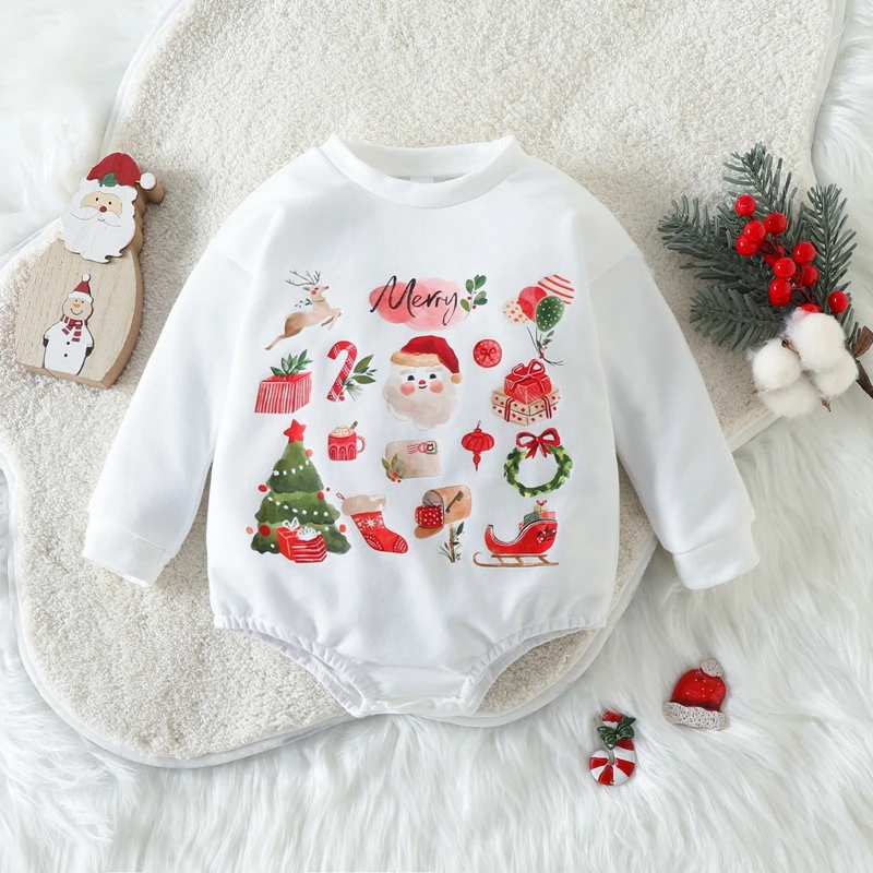 Toddler Baby Rompers Christmas Santa Claus Patterns Casual Round Neck Long Sleeve Jumpsuit for Newborn Sweatshirts Jumpsuits
Toddler Baby Rompers Christmas Santa Claus Patterns Casual Round Neck Long Sleeve Jumpsuit for Newborn Sweatshirts Jumpsuits