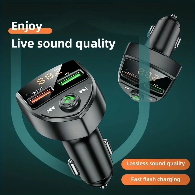 Car FM Transmitter Wireless 5.0 Handsfree Modulator Adapter Dual USB QC3.0 Fast Charger TF Card Drive MP3 Playe
Car FM Transmitter Wireless 5.0 Handsfree Modulator Adapter Dual USB QC3.0 Fast Charger TF Card Drive MP3 Playe