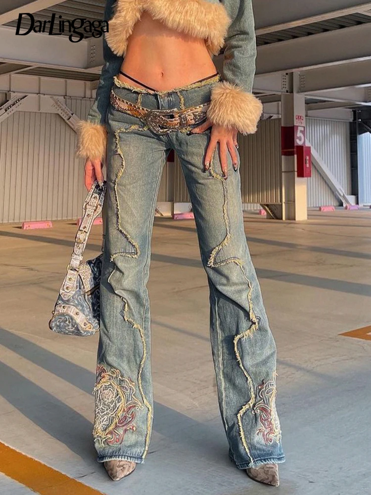 Darlingaga Y2K Fairycore Grunge Retro Low Waist Jeans Denim Flare Pants Fashion Burr Embroidery 2000s Aesthetic Trousers Outfits
Darlingaga Y2K Fairycore Grunge Retro Low Waist Jeans Denim Flare Pants Fashion Burr Embroidery 2000s Aesthetic Trousers Outfits