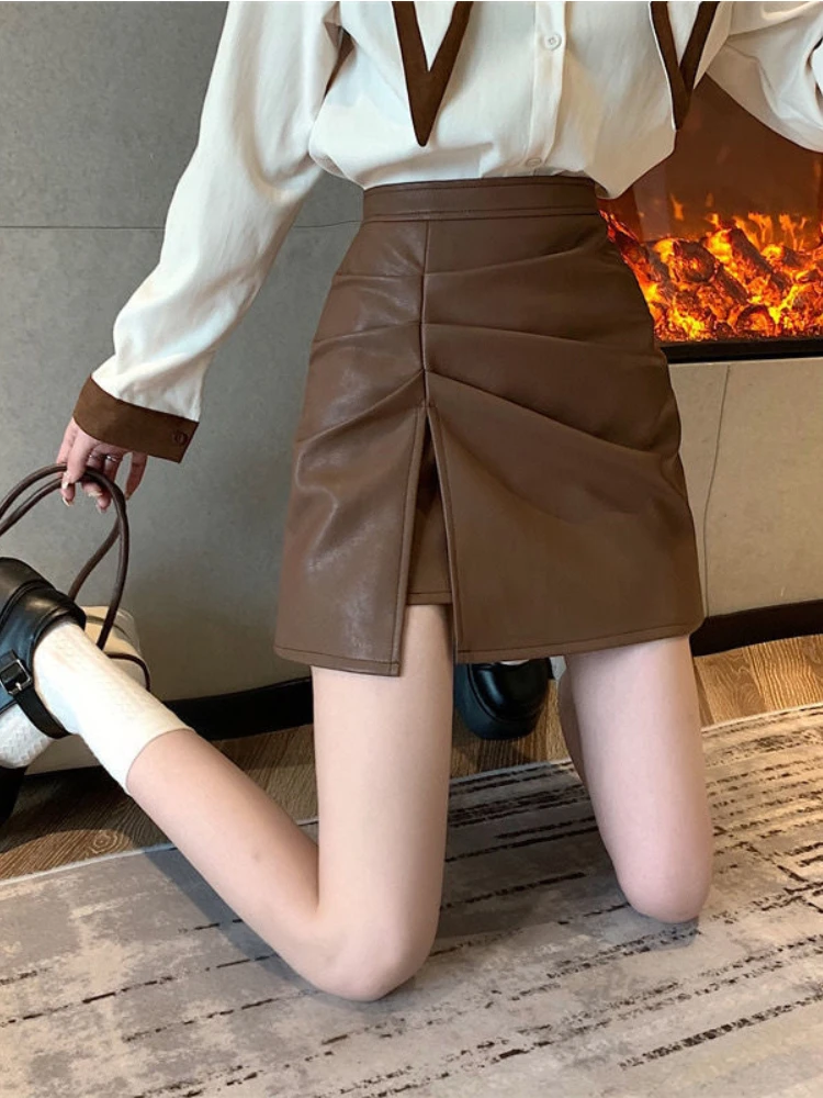 Fashion Sexy Skirts Solid Forked Pleated Patchwork All Match Spring Autumn Skirt Women High Waist Female Slim Mini Clothes 2022
Fashion Sexy Skirts Solid Forked Pleated Patchwork All Match Spring Autumn Skirt Women High Waist Female Slim Mini Clothes 2022