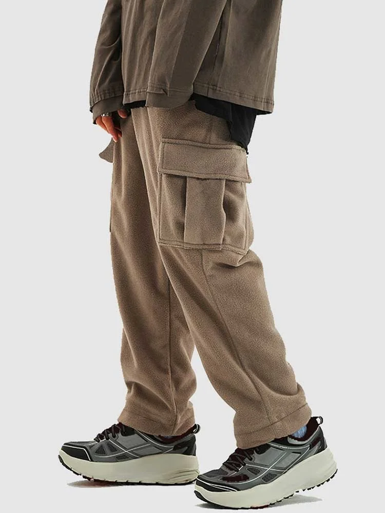 L Solid Cargo Pants for Men Fuzzy Polar Fleece Warm Tooling Trousers Multi-pocket Streetwear Elastic Mid-waist Long Pants
L Solid Cargo Pants for Men Fuzzy Polar Fleece Warm Tooling Trousers Multi-pocket Streetwear Elastic Mid-waist Long Pants