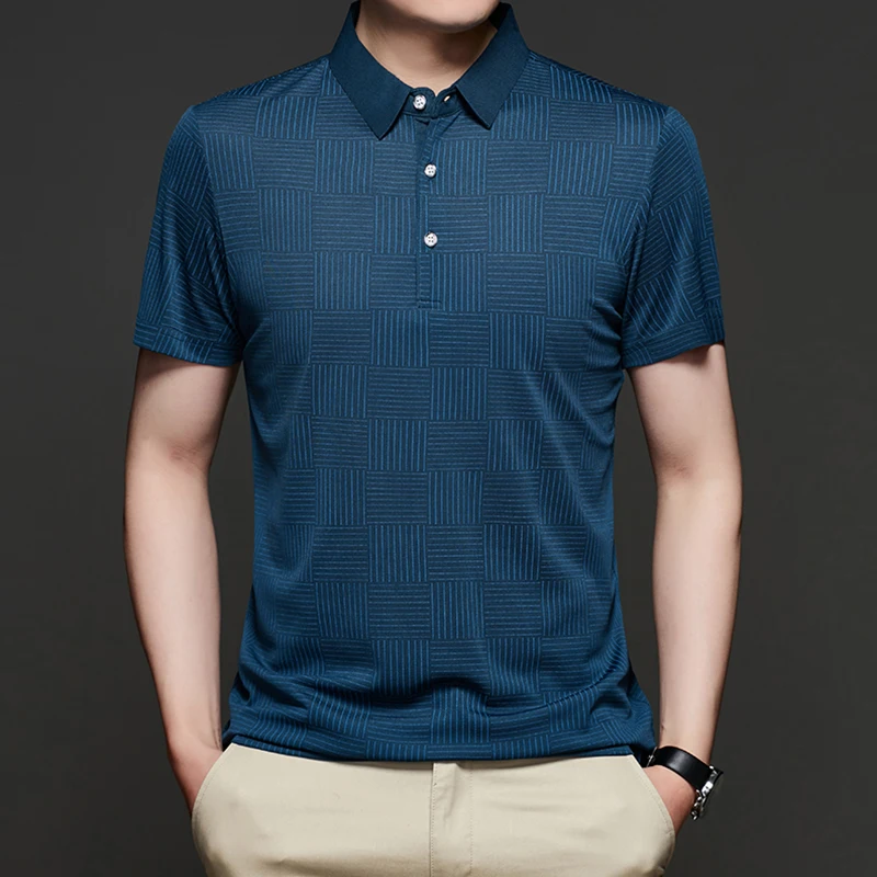 Fashion Summer T Shirt Men Loose Thin Short Sleeve Men T-shirt Tops Turn-Down Collar Business Casual Tshirts Men Clothing
Fashion Summer T Shirt Men Loose Thin Short Sleeve Men T-shirt Tops Turn-Down Collar Business Casual Tshirts Men Clothing