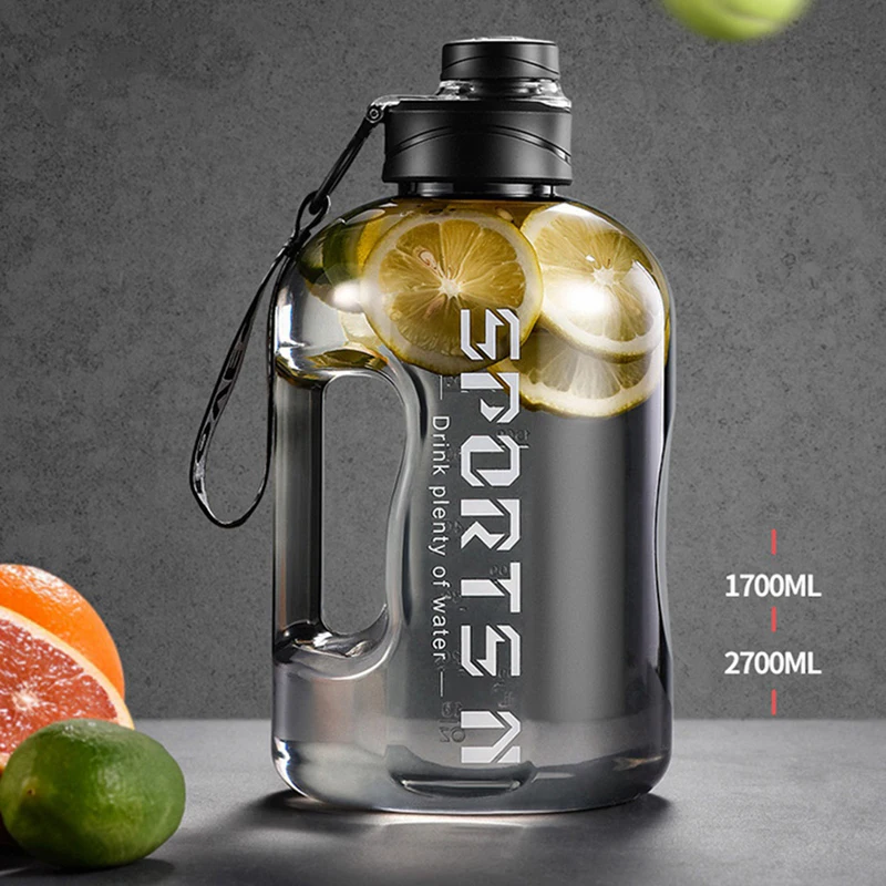 2.7L/1.7L Water Bottle With Straw Large Portable Travel Bottles For Training Sport Fitness Cup FDA Free Gallon Water Bottle
2.7L/1.7L Water Bottle With Straw Large Portable Travel Bottles For Training Sport Fitness Cup FDA Free Gallon Water Bottle
