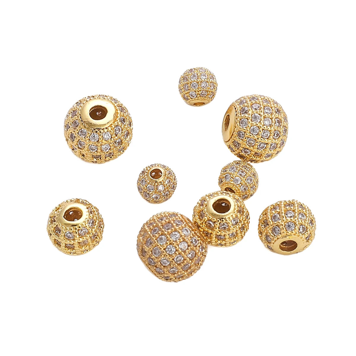 Electroplated 14K Gold Coated Copper Micro Inlaid Zircon Beads Charm Fashion Jewelry Bracelet Loose Bead Accessories
Electroplated 14K Gold Coated Copper Micro Inlaid Zircon Beads Charm Fashion Jewelry Bracelet Loose Bead Accessories