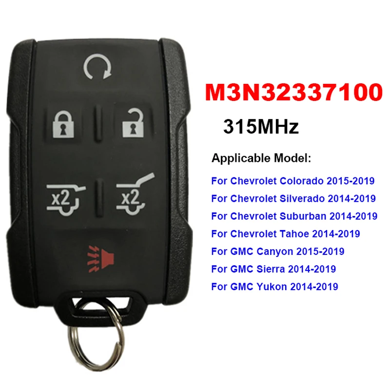 CN019014 Original Smart Key for Chevrolet Colorado Silverado Suburban Tahoe GMC YUKON Canyo Sierra 315MHz FCC ID M3N32337100
CN019014 Original Smart Key for Chevrolet Colorado Silverado Suburban Tahoe GMC YUKON Canyo Sierra 315MHz FCC ID M3N32337100