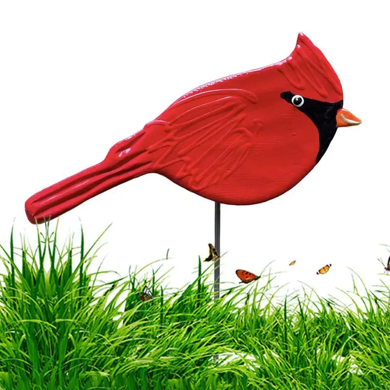 

Красивая Искусственная красная птица, искусственная птица для сада, для украшения газона в форме птицы