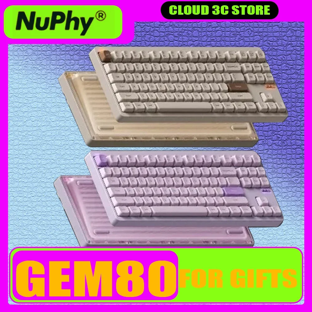 NuPhy Gem80 комплект механической клавиатуры из алюминиевого сплава RGB с горячей