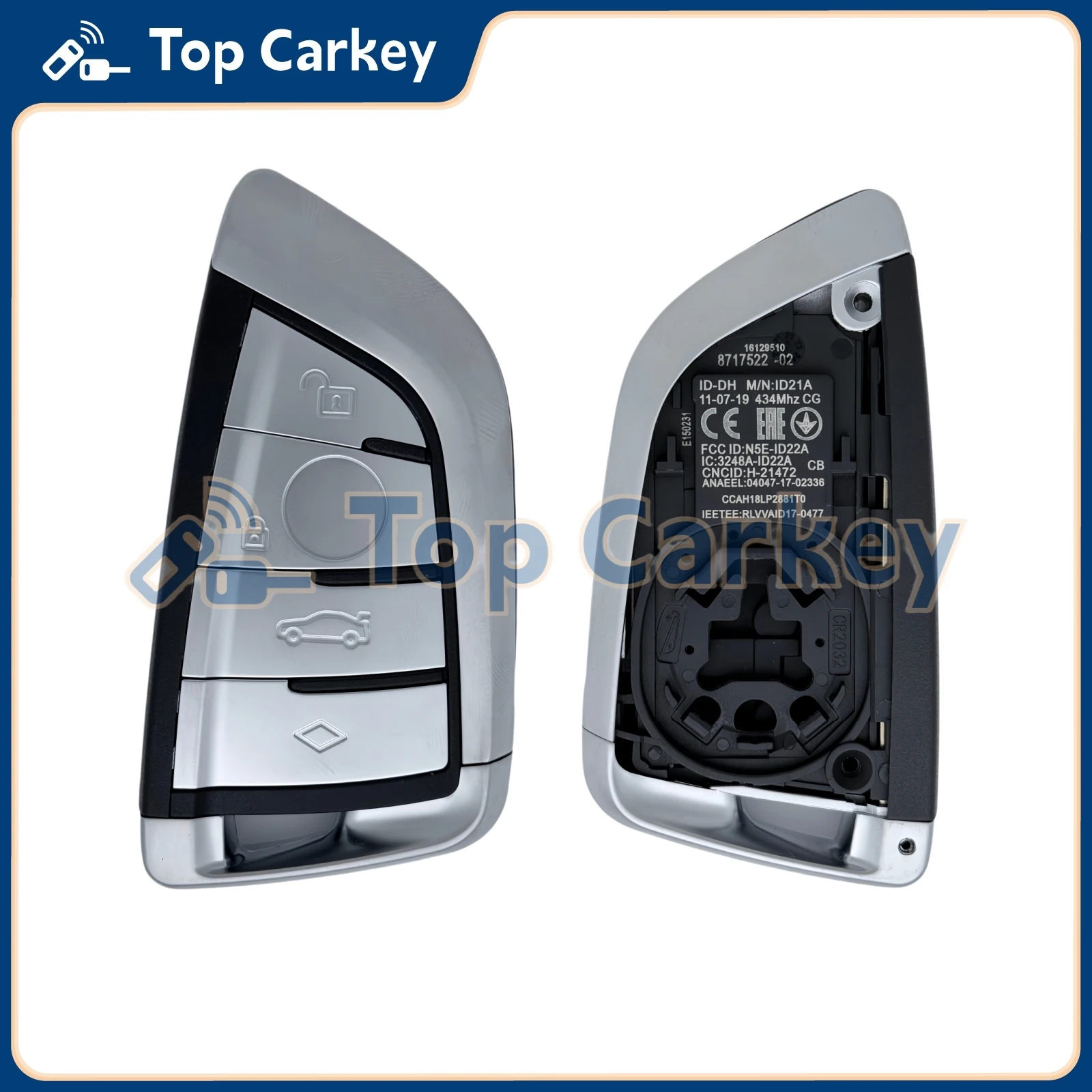 Умный дистанционный ключ TopCarkey N5F-ID21A OEM с чипом ID49, 434 МГц для BMW 3, 5, 6, 7, X3, X5, X7, G-серии (G20, G30, G32, G01, G02, G08, G11)
Умный дистанционный ключ TopCarkey N5F-ID21A OEM с чипом ID49, 434 МГц для BMW 3, 5, 6, 7, X3, X5, X7, G-серии (G20, G30, G32, G01, G02, G08, G11)