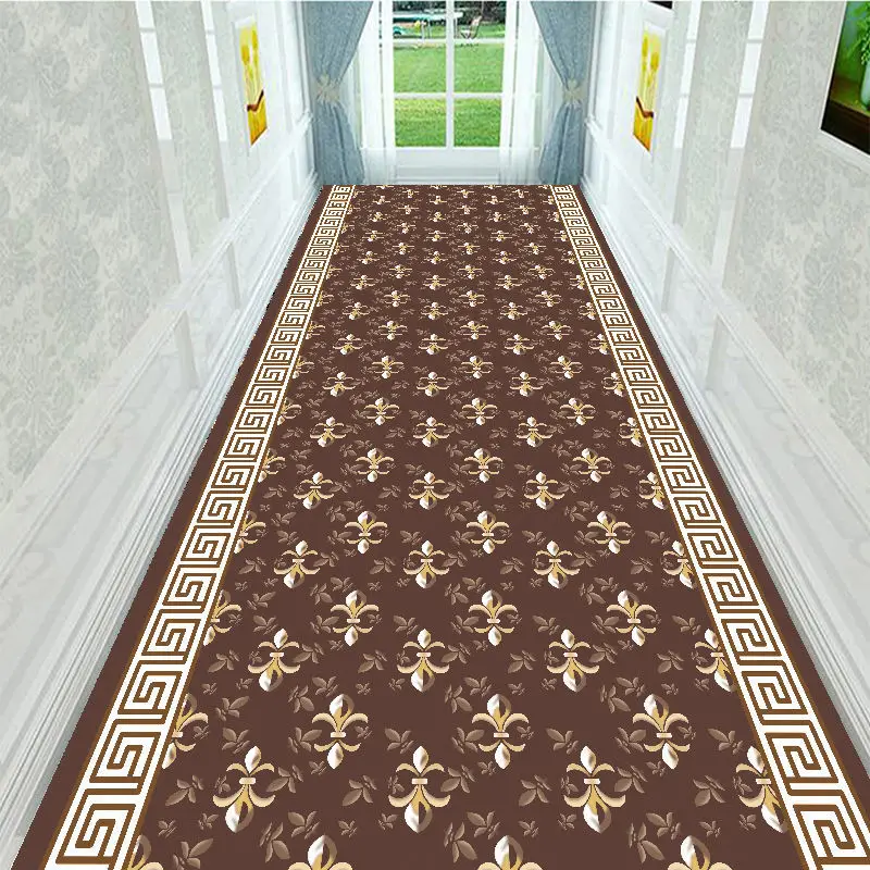 

Customizable Aisle Hallway Carpet European Stairs Corridor Home Decor Wedding Hotel Area Floor Rug Long Runner Entrance Door Mat