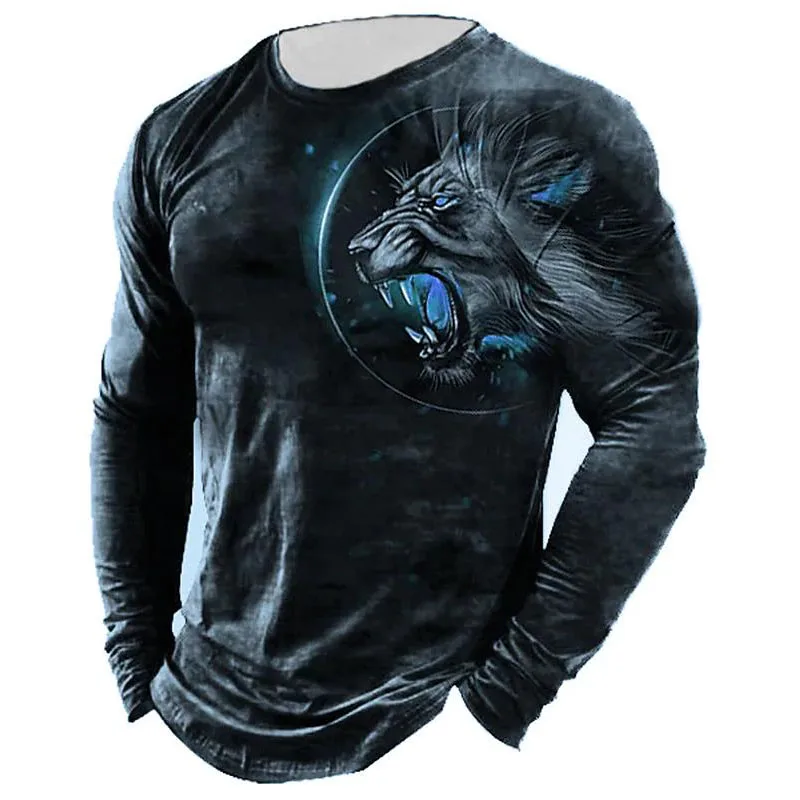Men's T-Shirt 3D Printed Lion Pattern Long Sleeve T Shirt O-Neck Cotton Oversized Shirts Punk Casual Streetwear Men's Clothing
Men's T-Shirt 3D Printed Lion Pattern Long Sleeve T Shirt O-Neck Cotton Oversized Shirts Punk Casual Streetwear Men's Clothing
