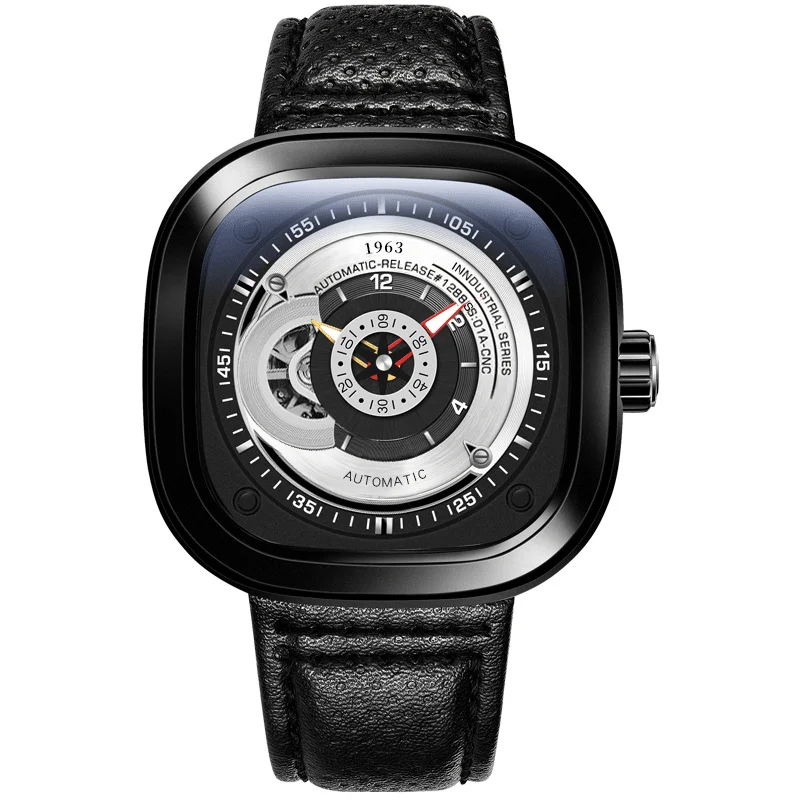 Luxury brand men's mechanical watch, alloy with pin, stainless steel, trendy tourbillon, square leather
Luxury brand men's mechanical watch, alloy with pin, stainless steel, trendy tourbillon, square leather