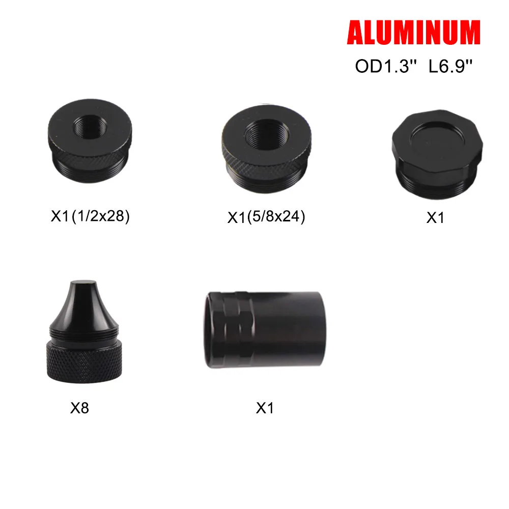 OD1.3'' L6.9'' 1/2-28 Aluminum Modular Solvent Trap 1-3/16x24 TPI Screw nuts Kits 1/2x28 5/8x24 jig booster
OD1.3'' L6.9'' 1/2-28 Aluminum Modular Solvent Trap 1-3/16x24 TPI Screw nuts Kits 1/2x28 5/8x24 jig booster