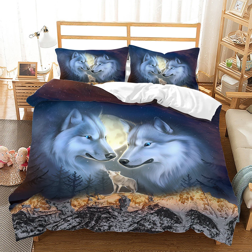 Wolf Moon Animal Wildlife Cool 3D Bedding Set Duvet Cover Quilt Cover Polyester Single Double Twin Queen King Gift Room Decor
Wolf Moon Animal Wildlife Cool 3D Bedding Set Duvet Cover Quilt Cover Polyester Single Double Twin Queen King Gift Room Decor