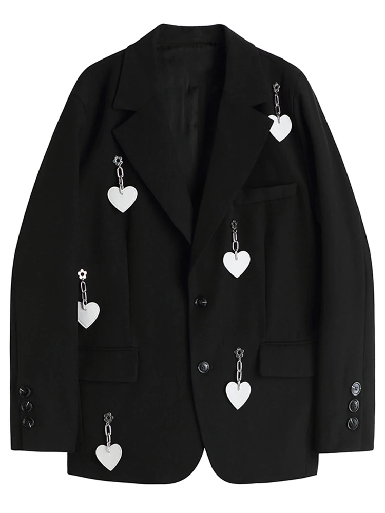 Big Size Women Black Chain Spliced Blazer New Lapel Long Sleeve Loose Fit Jacket Fashion Tide Spring Autumn 2022 Blazer Women
Big Size Women Black Chain Spliced Blazer New Lapel Long Sleeve Loose Fit Jacket Fashion Tide Spring Autumn 2022 Blazer Women