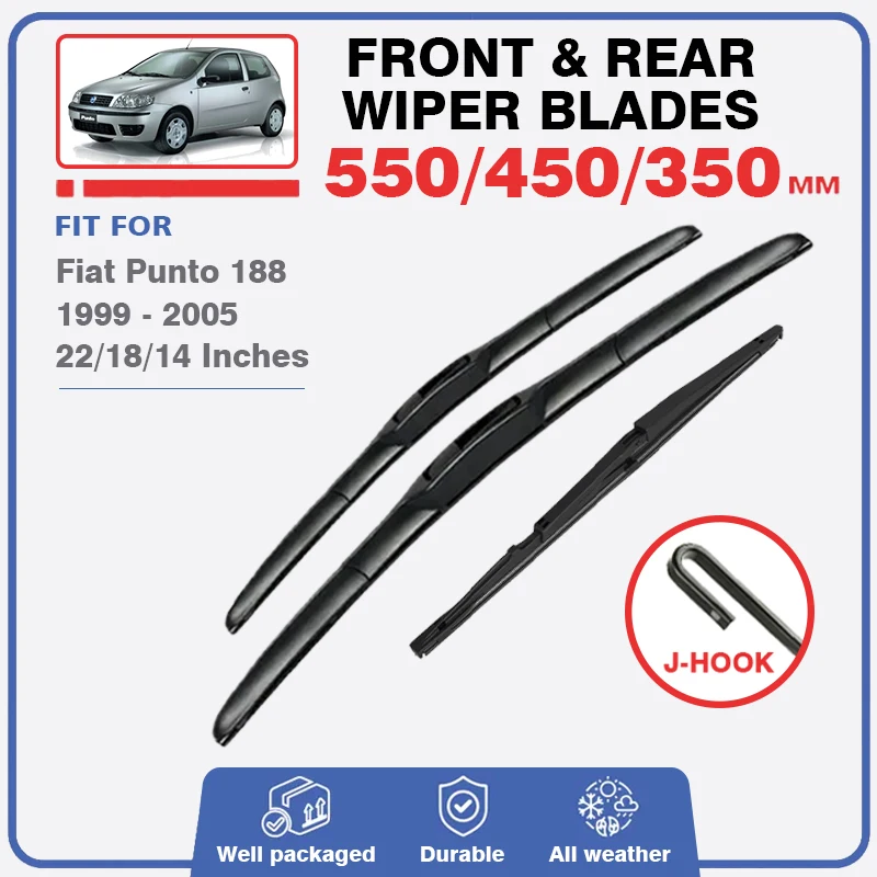 Front Rear Wiper Blades Set For Fiat Punto 188 1999 - 2005 Windshield Brushes Windscreen Washer Car Accessories 2001 2004 Delete
Front Rear Wiper Blades Set For Fiat Punto 188 1999 - 2005 Windshield Brushes Windscreen Washer Car Accessories 2001 2004 Delete