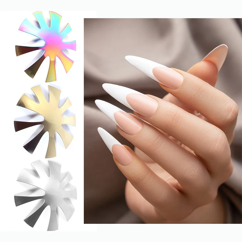 French Tip Manicure Tool French Nails Trimmer Guides Cutter V Smile Line Almond Shape Nail Edge Template Plate Tools Kit Silver
French Tip Manicure Tool French Nails Trimmer Guides Cutter V Smile Line Almond Shape Nail Edge Template Plate Tools Kit Silver