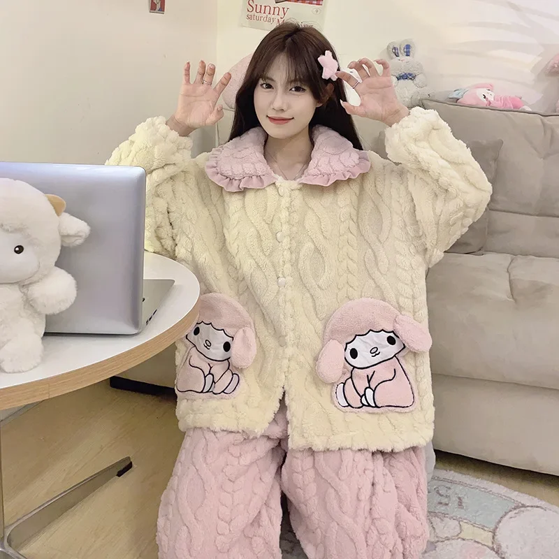 Sanrio Kawaii MyMelody Anime Plush Pajamas Cute Sweet Home Winter Warm Comfort Velvet Bathrobe Cardigan Set Birthday Girl Gift
Sanrio Kawaii MyMelody Anime Plush Pajamas Cute Sweet Home Winter Warm Comfort Velvet Bathrobe Cardigan Set Birthday Girl Gift