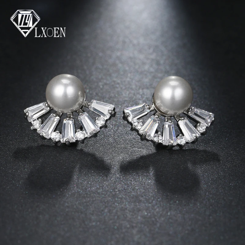 LXOEN Elegant Korean Simulated Pearl Women Earrings Small CZ Stone Studs Ear With Silver Color Stud Earrings Jewelry Gift brinco
LXOEN Elegant Korean Simulated Pearl Women Earrings Small CZ Stone Studs Ear With Silver Color Stud Earrings Jewelry Gift brinco