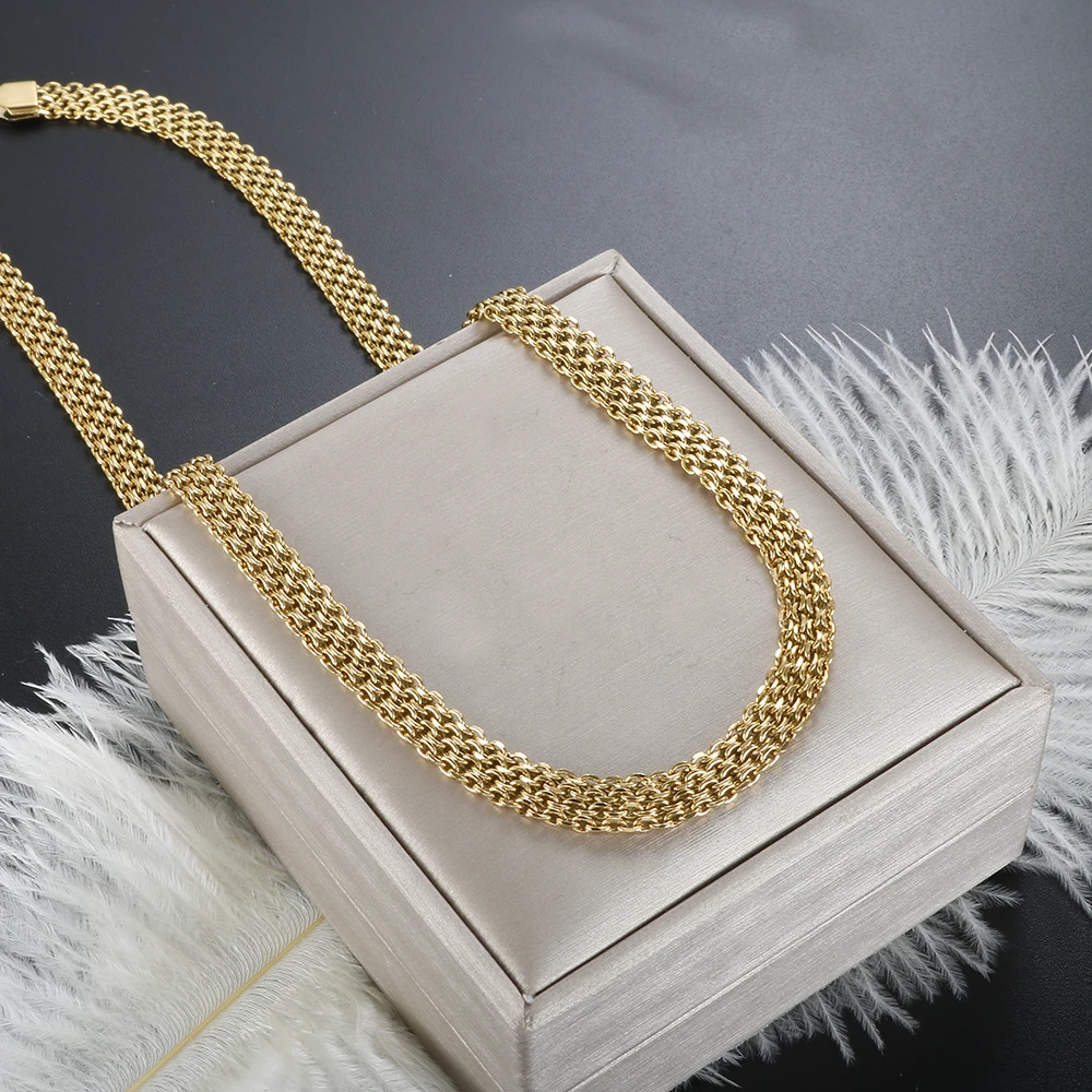 New Fashion Thickened Thick Chain Necklace Choker for Women Girls Gold Plated Stainless Steel Jewelry Waterproof Wholesales
New Fashion Thickened Thick Chain Necklace Choker for Women Girls Gold Plated Stainless Steel Jewelry Waterproof Wholesales