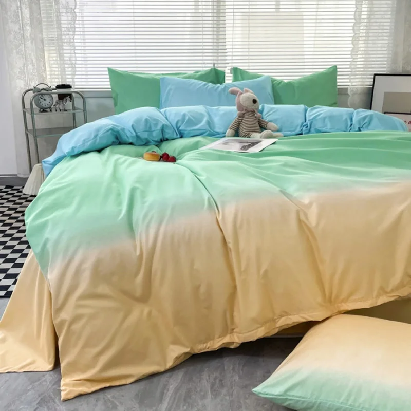 New bedroom four-piece set washed cotton macaron gradient four-piece quilt cover sheet quilt cover pillow cover set
New bedroom four-piece set washed cotton macaron gradient four-piece quilt cover sheet quilt cover pillow cover set