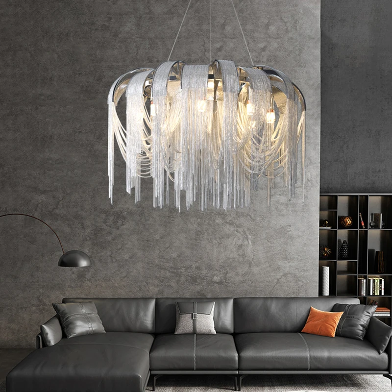 Modern Chrome Tassel LED Pendant Chandelier Lighting for Dining Living Room Decor Bedroom Hanging Lamp Contemporary LED
Modern Chrome Tassel LED Pendant Chandelier Lighting for Dining Living Room Decor Bedroom Hanging Lamp Contemporary LED