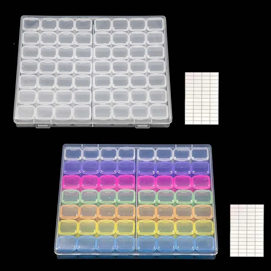 28/56/64 Slots Plastic Storage Box Diamond Painting Kits Nail Art Rhinestone Tool Beads Storage Boxes Case Organizer Holder Sale
28/56/64 Slots Plastic Storage Box Diamond Painting Kits Nail Art Rhinestone Tool Beads Storage Boxes Case Organizer Holder Sale