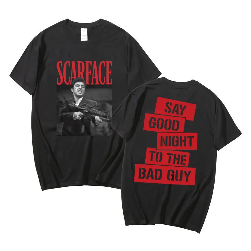 Scarface Tony Montana Big Guns Little Friend Men's T-shirts Short Sleeve Pacino Gangster Movie Tops Men Women Pure Cotton Tees
Scarface Tony Montana Big Guns Little Friend Men's T-shirts Short Sleeve Pacino Gangster Movie Tops Men Women Pure Cotton Tees