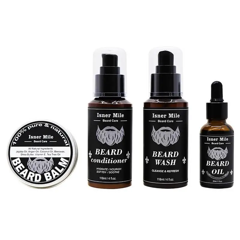 4pcs/Set Beard Grooming Kit For Men Beard Oil Essential Moisturizer Wash Balm Conditioner Brush Beard Growth Kit Daily Care Kit
4pcs/Set Beard Grooming Kit For Men Beard Oil Essential Moisturizer Wash Balm Conditioner Brush Beard Growth Kit Daily Care Kit