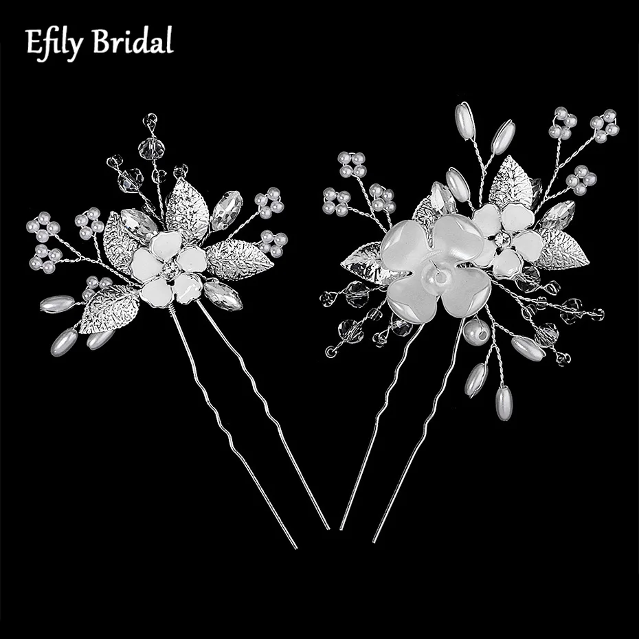 Efily Pearl Flower Wedding Hair Accessories 2Pcs/Lot Crystal Bridal Hair Pins Rhinestone Hairpin for Bride Party Headdress Gift
Efily Pearl Flower Wedding Hair Accessories 2Pcs/Lot Crystal Bridal Hair Pins Rhinestone Hairpin for Bride Party Headdress Gift