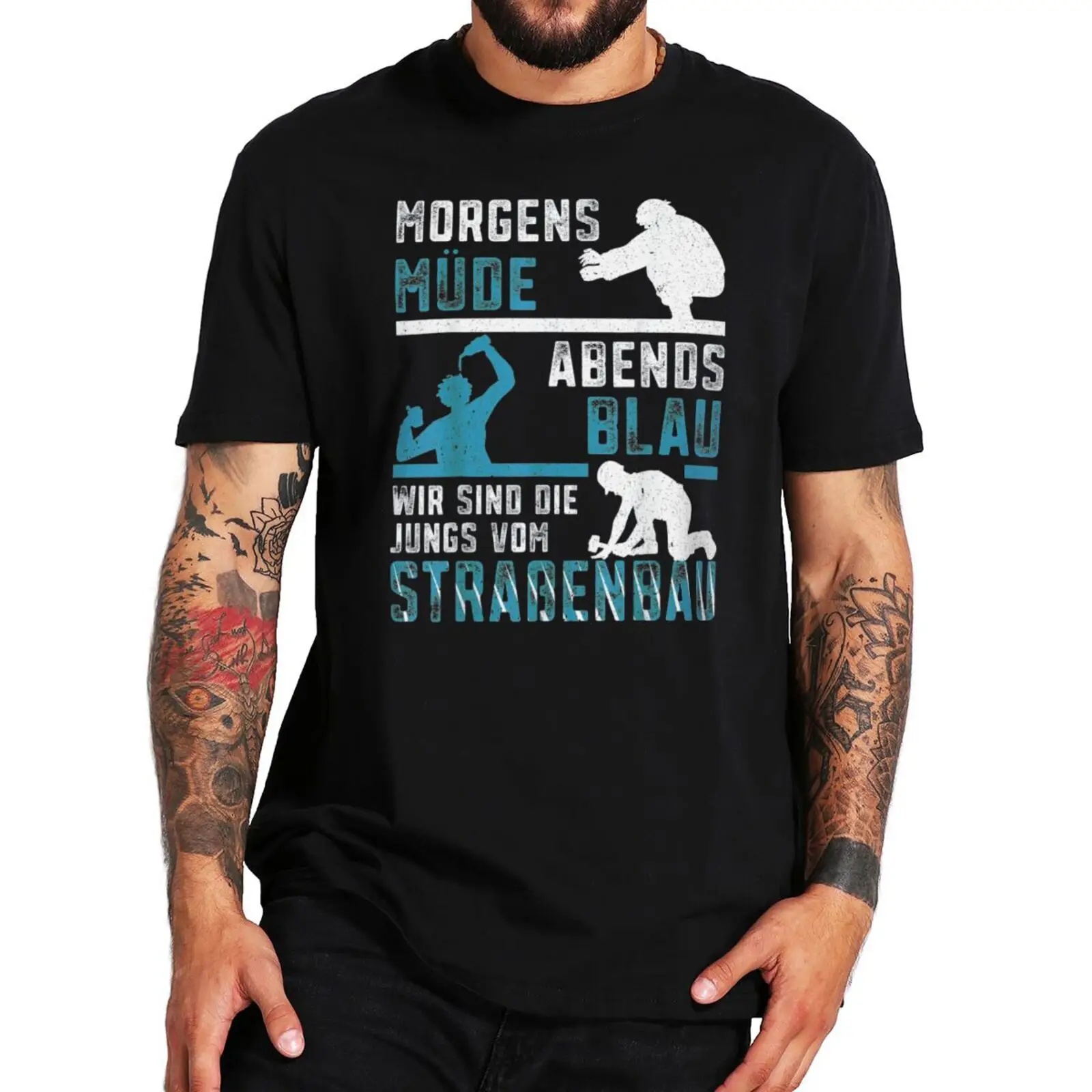 Morgens Mude Abends Blau T Shirt Funny Road Construction Boys Sayings Vintage Men Clothing Summer 100% Cotton Casual T-shirt
Morgens Mude Abends Blau T Shirt Funny Road Construction Boys Sayings Vintage Men Clothing Summer 100% Cotton Casual T-shirt