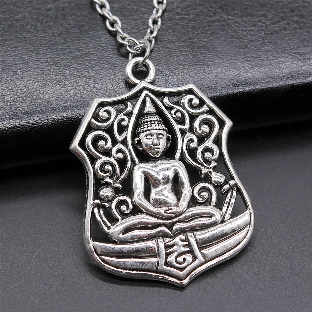 Fashion Vintage Antique Silver Color 46x33mm Buddha Statue Pendant Necklace For Women Men Long Chain Trendy Jewelry Accessories
Fashion Vintage Antique Silver Color 46x33mm Buddha Statue Pendant Necklace For Women Men Long Chain Trendy Jewelry Accessories