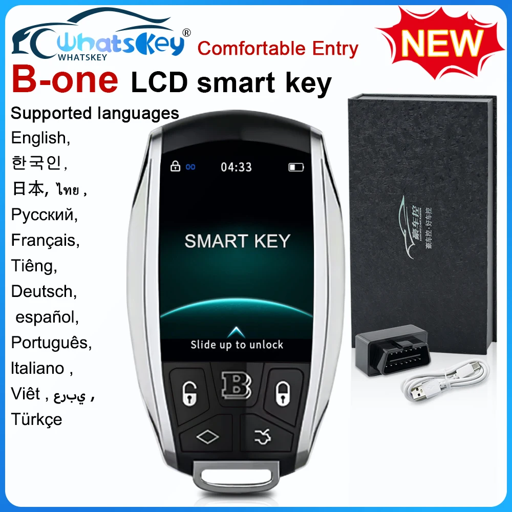 Global Universal B-one Smart Remote LCD Key Screen Display Comfortable Entry Car Auto Lock for BMW/Benz/Audi/Ford/Cadillac/KIA
Global Universal B-one Smart Remote LCD Key Screen Display Comfortable Entry Car Auto Lock for BMW/Benz/Audi/Ford/Cadillac/KIA