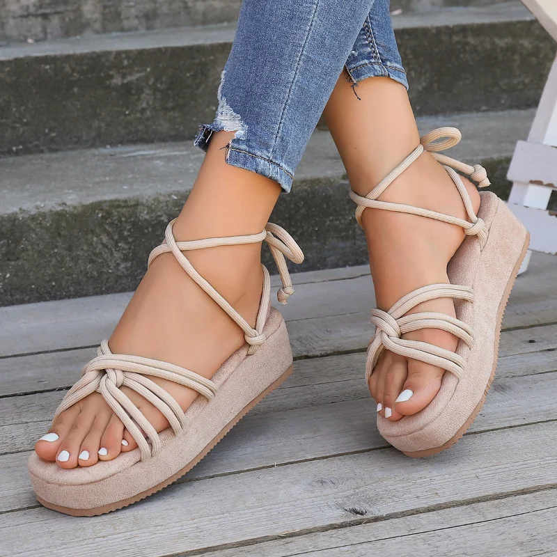 Ladies Shoes 2023 New Cross Strap Women's Sandals Casual Narrow Band Rome Shoes Summer Open Toe Platform Sandals Women
Ladies Shoes 2023 New Cross Strap Women's Sandals Casual Narrow Band Rome Shoes Summer Open Toe Platform Sandals Women