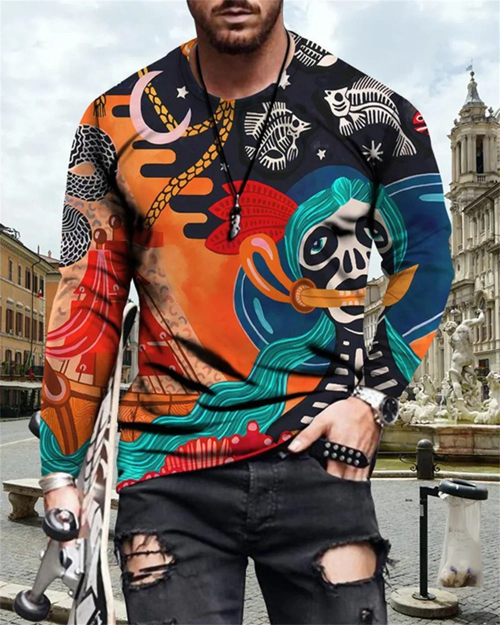 Spring/Summer Trend Fashion 3D Printing Round Neck Casual Long Sleeve T-shirt Loose Size Sports Quick Drying Clothing Top。
Spring/Summer Trend Fashion 3D Printing Round Neck Casual Long Sleeve T-shirt Loose Size Sports Quick Drying Clothing Top。