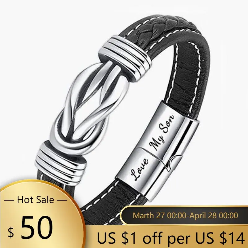 Mother Son Infinity Knot Braided Leather Bracelet Grandmother and Grandson Forever Linked Together" Men's Cuff Bracelet Gift
Mother Son Infinity Knot Braided Leather Bracelet Grandmother and Grandson Forever Linked Together" Men's Cuff Bracelet Gift