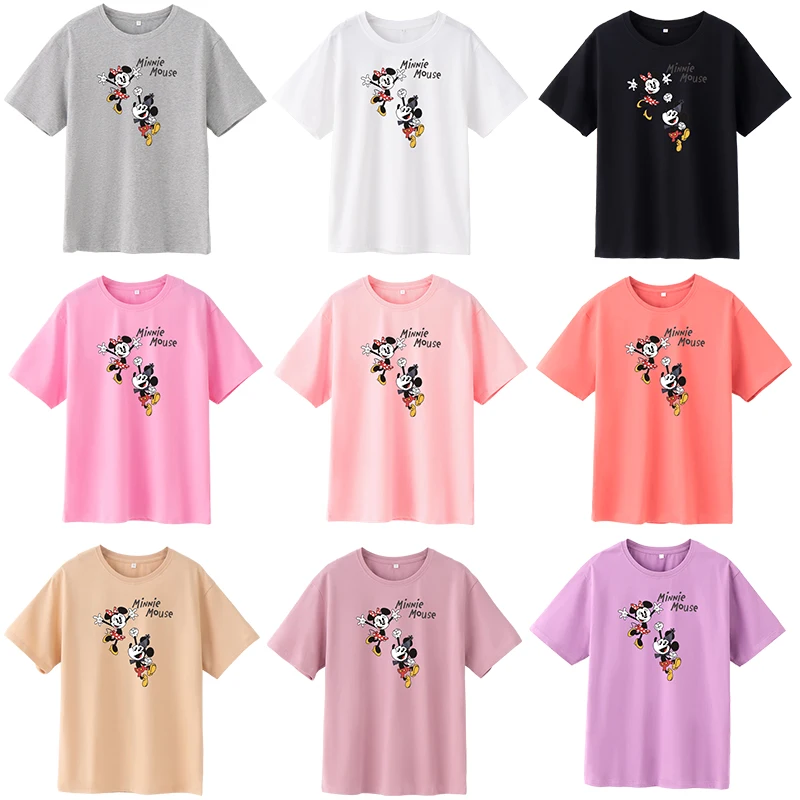 Mickey and Minnie Cartoon Printed T-Shirts Disney Graphics Women's Fashion Summer Short Sleeves Oversized Tops Classic Clothes
Mickey and Minnie Cartoon Printed T-Shirts Disney Graphics Women's Fashion Summer Short Sleeves Oversized Tops Classic Clothes