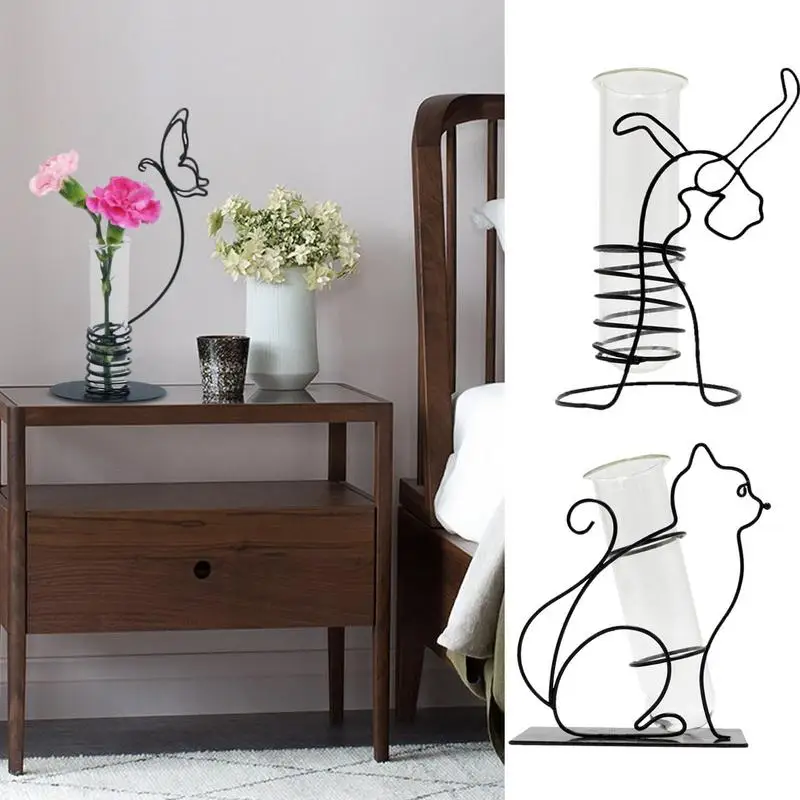 Cute Glass Test Tube Vase Hydroponic Vase With Iron Art Frame Modern Creative Tabletop Vase Holder Home Garden Landscape Decor
Cute Glass Test Tube Vase Hydroponic Vase With Iron Art Frame Modern Creative Tabletop Vase Holder Home Garden Landscape Decor