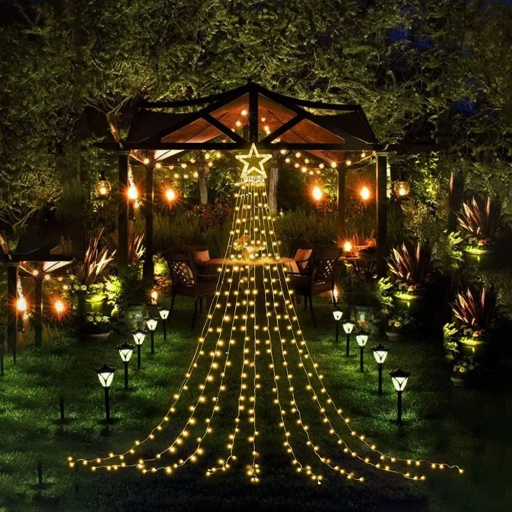 Christmas Tree Lights String Holiday Fairy Pentagram Waterfall Lights Night Christmas Hanging Tree Decoration Energy Saving Lamp
Christmas Tree Lights String Holiday Fairy Pentagram Waterfall Lights Night Christmas Hanging Tree Decoration Energy Saving Lamp