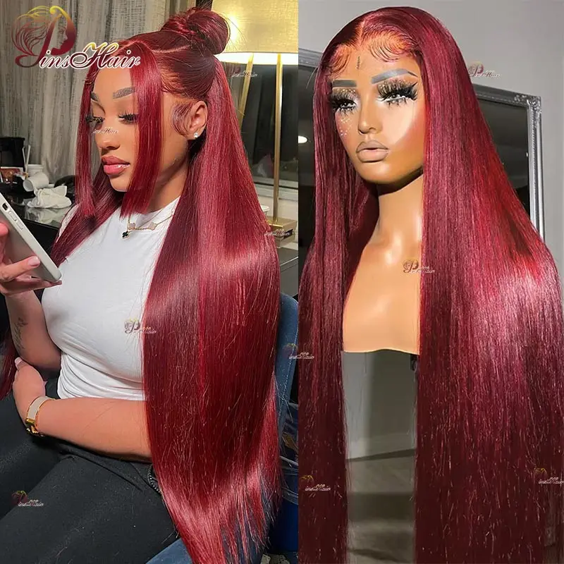 99J Color Lace Front Human Hair Wigs Buegundy Cherry Red Straight Lace Front Wig 13X4 Lace Frontal Wig Remy Human Hair For Women
99J Color Lace Front Human Hair Wigs Buegundy Cherry Red Straight Lace Front Wig 13X4 Lace Frontal Wig Remy Human Hair For Women