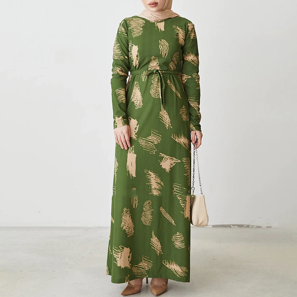 Green Maxi Dresses For Women Pattern Printed Crew Neck Full Sleeve Long Robe Gowns Muslim 2022 Modest Femme Dress Casual Elegant
Green Maxi Dresses For Women Pattern Printed Crew Neck Full Sleeve Long Robe Gowns Muslim 2022 Modest Femme Dress Casual Elegant