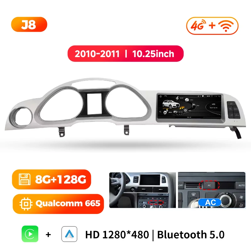 Беспроводной Android CarPlay для Audi A6 C6 4f 2005-2011 MMI 2G 3G GPS Автомобильный мультимедийный плеер Навигация Радио Стерео сенсорный экран
Беспроводной Android CarPlay для Audi A6 C6 4f 2005-2011 MMI 2G 3G GPS Автомобильный мультимедийный плеер Навигация Радио Стерео сенсорный экран