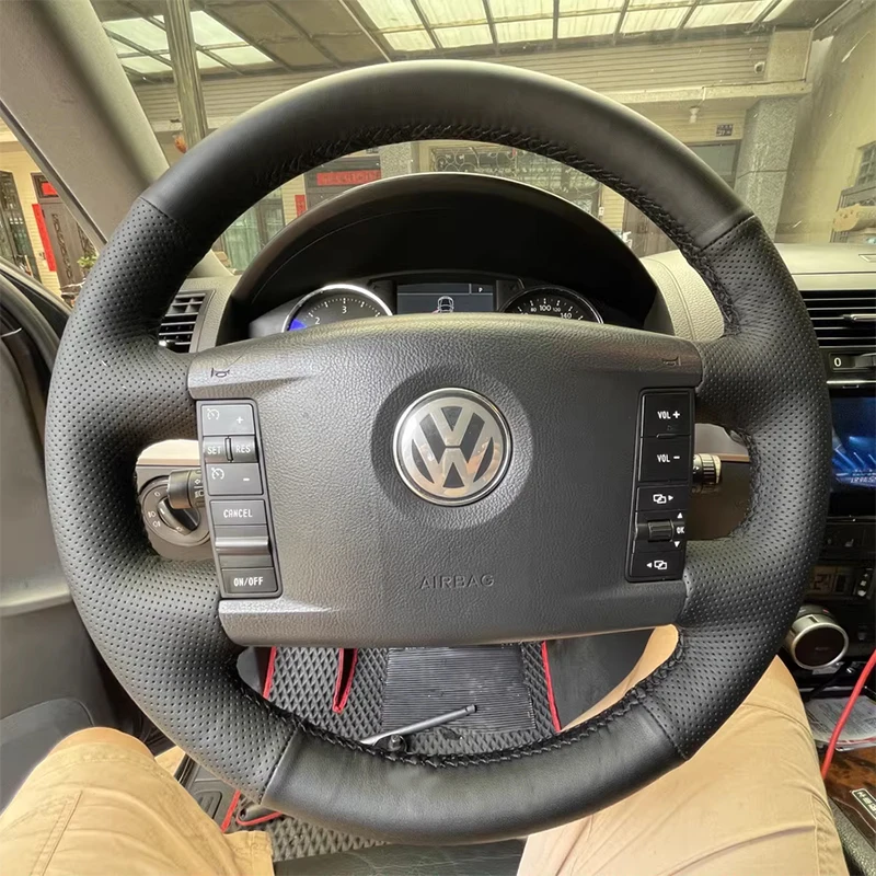 For VOLKSWAGEN Touareg Phaeton 2006-07-08-09-2010 For KIA Borrego DIY leather hand sewn steering wheel cover anti-skid
For VOLKSWAGEN Touareg Phaeton 2006-07-08-09-2010 For KIA Borrego DIY leather hand sewn steering wheel cover anti-skid