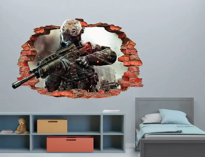 Video Game Warzone Wall Decal - Sniper Wall Sticker 3D Smashed - Vinyl Removable Wall Decor - Stickers 3D Effect
Video Game Warzone Wall Decal - Sniper Wall Sticker 3D Smashed - Vinyl Removable Wall Decor - Stickers 3D Effect