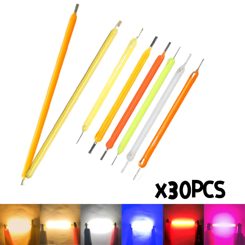 30PCS/Bag 38mm LED Filament Bulb Lamp Parts 2700K white Red Blue Green 0.4W Filament LED Diode Retro Edison Lamp
30PCS/Bag 38mm LED Filament Bulb Lamp Parts 2700K white Red Blue Green 0.4W Filament LED Diode Retro Edison Lamp